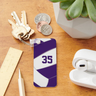 Volleyballmannschaft Athlet Trikotnummer lila Schlüsselanhänger