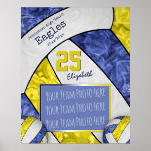 Volleyballmannschaft der blauen Mädels Foto Poster