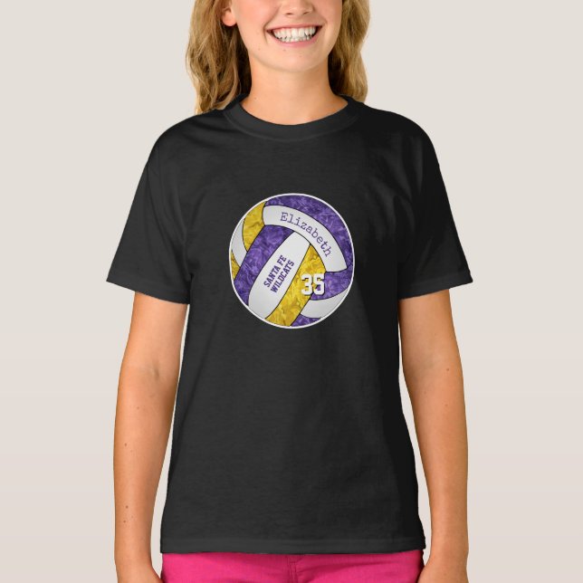 Volleyballmannschaft der lila Goldmädchen T-Shirt (Vorderseite)