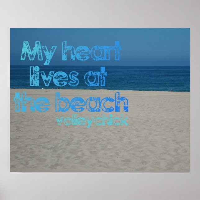 Volleyballmotivation - Herz am Strand Poster (Vorne)