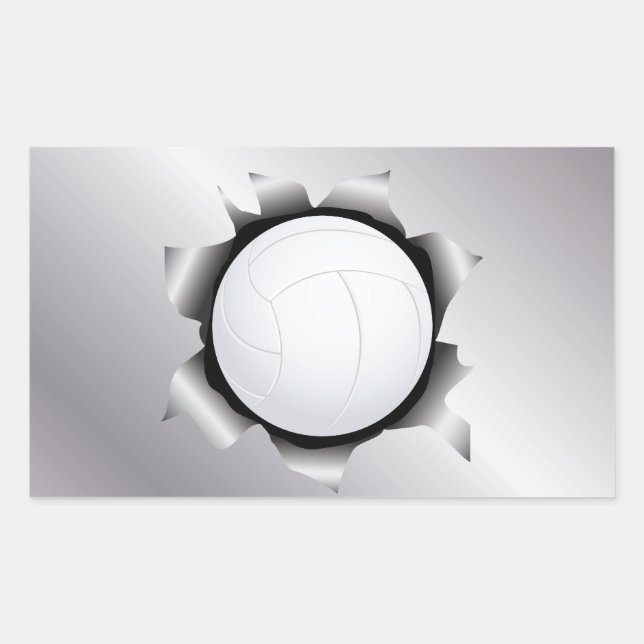 Volleyballplatte Rechteckiger Aufkleber (Vorderseite)