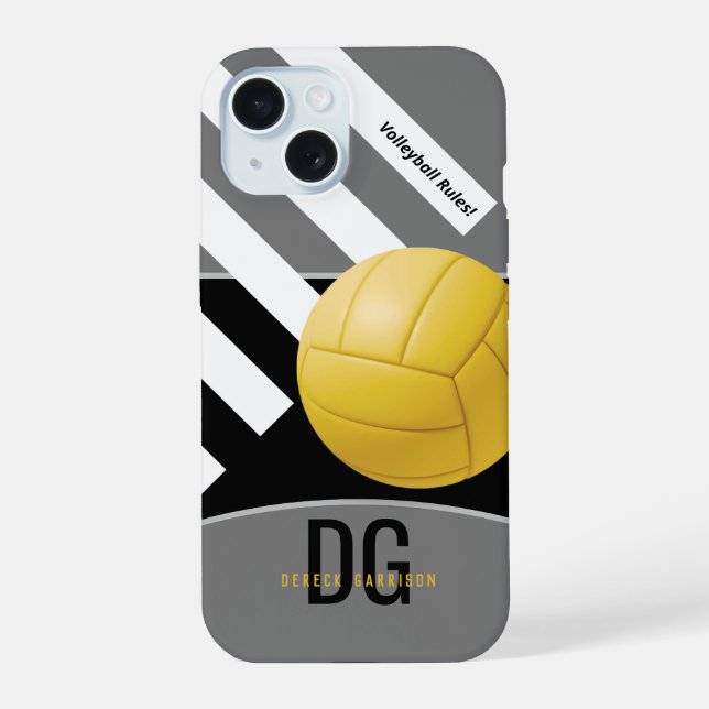 Volleyballregeln | Initialen iPhone 15 Hülle (Rückseite)