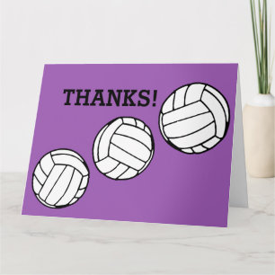 Volleyballs Thanks Coach Personalized Color Dankeskarte