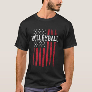 Volleyballspieler Amerikanische Flagge USA Patriot T-Shirt