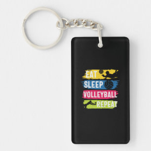 Volleyballspieler Essen Schlaf Volleyball Wieder Schlüsselanhänger