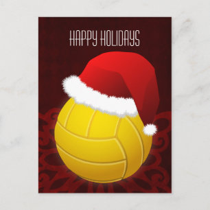 Volleyballspieler Holiday Gruß Feiertagspostkarte