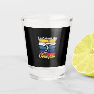 Volleyballspieler Ich will einfach nur Volleybal Schnapsglas