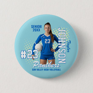 Volleyballspieler individuelles Foto Senior Night Button