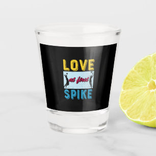 Volleyballspieler Liebe auf den ersten Spike Schnapsglas