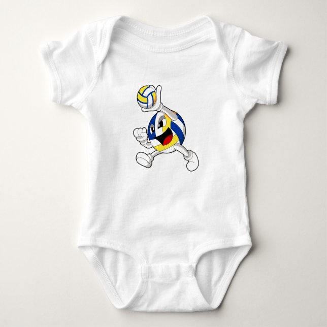 Volleyballspieler mit Volleyball Baby Strampler (Vorderseite)