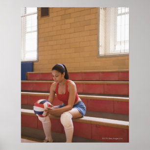 Volleyballspieler mit Volleyball Poster