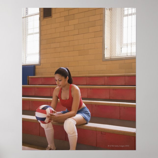 Volleyballspieler mit Volleyball Poster (Vorne)