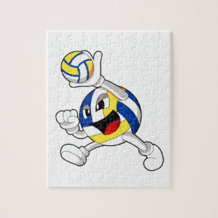 Volleyballspieler mit Volleyball Puzzle