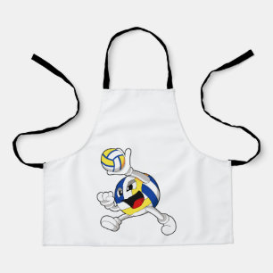 Volleyballspieler mit Volleyball Schürze