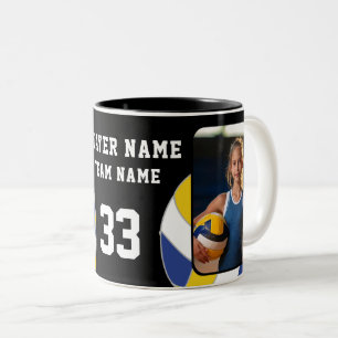Volleyballspieler Name Nummer Team 2 Fotos Zweifarbige Tasse