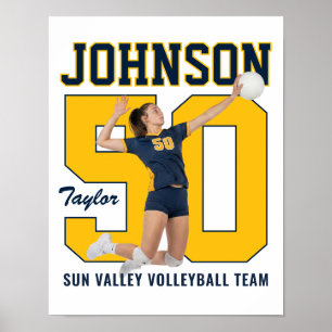 Volleyballspieler-Nummer Benutzerdefiniertes Foto  Poster