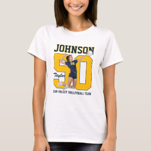 Volleyballspieler Nummer Benutzerdefiniertes Foto  T-Shirt