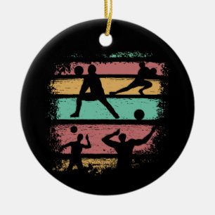 Volleyballspieler Retro Vintage Keramik Ornament