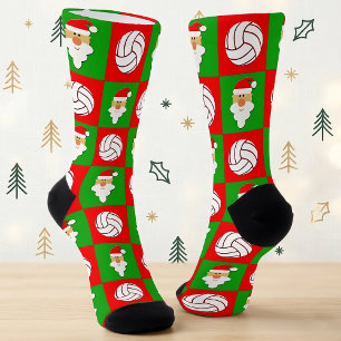 Volleyballspieler Santa Weihnachtsmuster Urlaub Socken