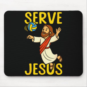 Volleyballspieler Team Jesus Serve Jesus  Mousepad