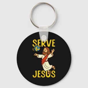 Volleyballspieler Team Jesus Serve Jesus  Schlüsselanhänger