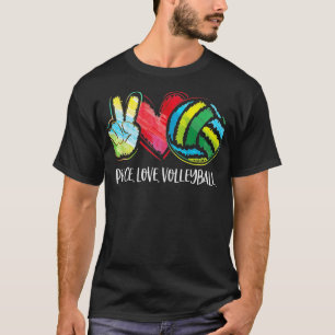 Volleyballspielerin Frauen Frieden Liebe Volleybal T-Shirt