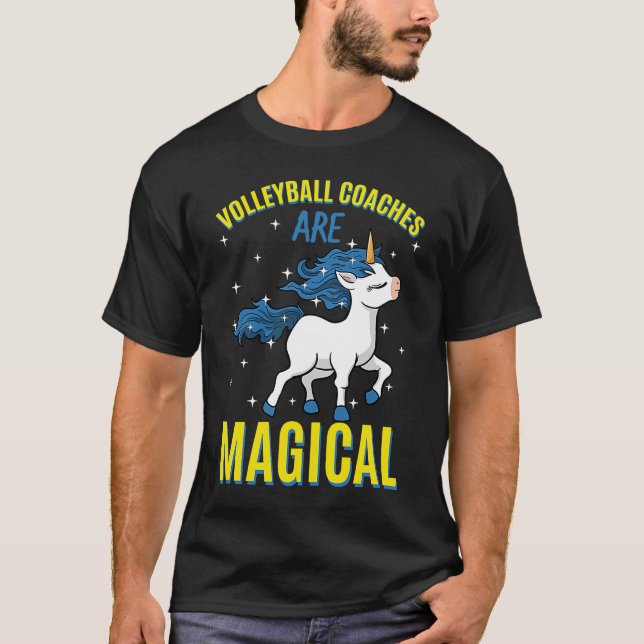 Volleyballtrainer sind Magische Einhornlehrer T-Shirt (Vorderseite)