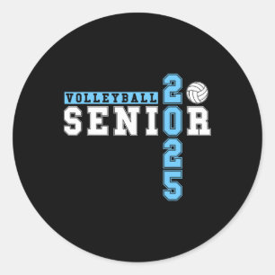 Volleybyll Senior Night Volleybyll Senior 2025 Gra Runder Aufkleber
