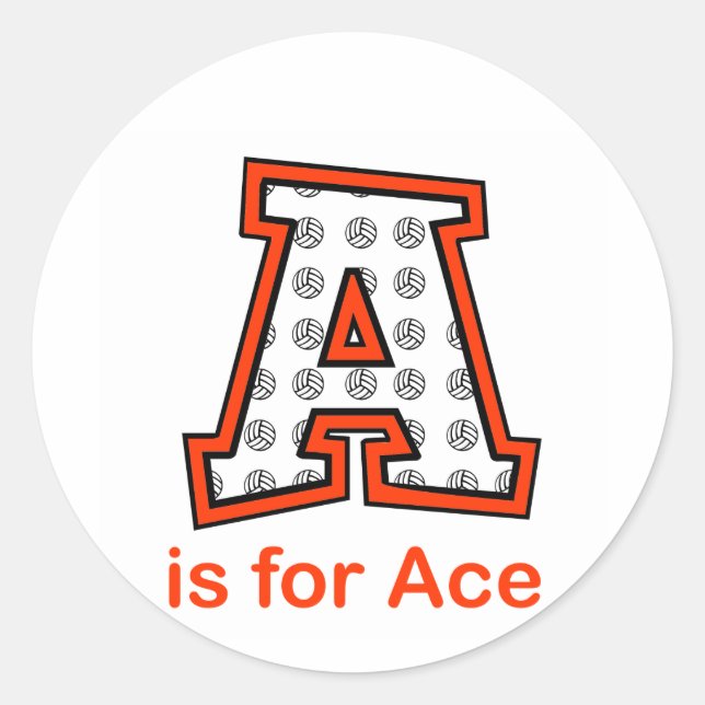 VolleyChick A ist für Ace Runder Aufkleber (Vorderseite)