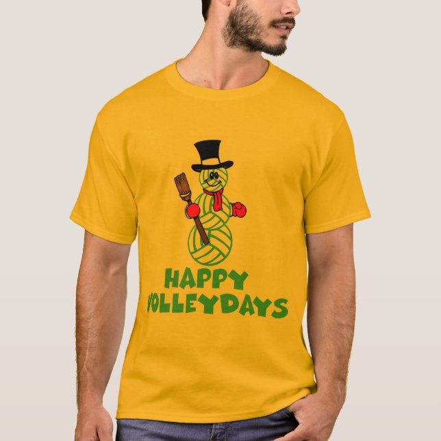 VolleyChick Happy VolleyDays Snowman T-Shirt (Vorderseite)