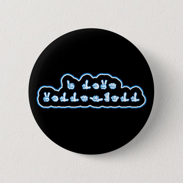 VolleyChick I Liebe-Volleyball ASL Button (Vorderseite)