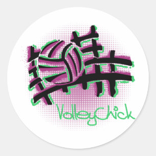 VolleyChick Netzo Runder Aufkleber