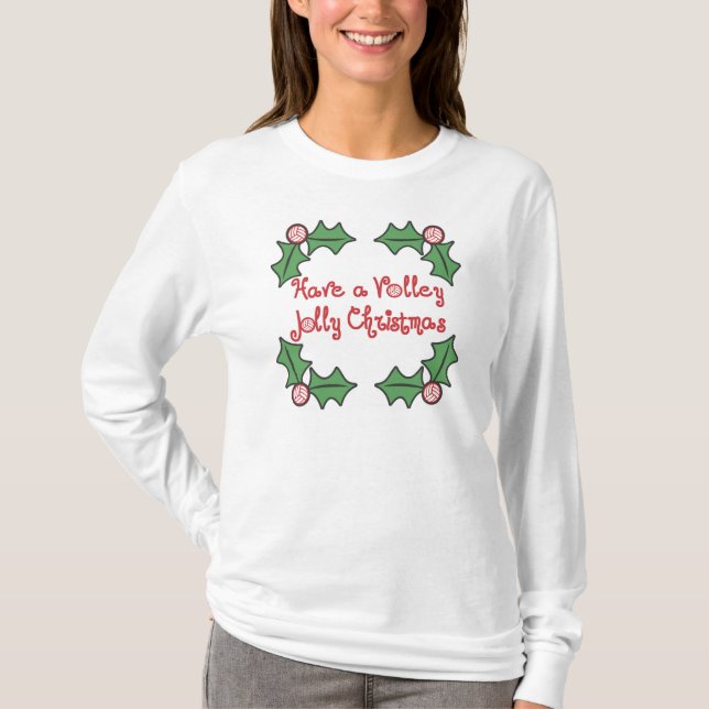 VolleyChick Salve-lustiges Weihnachten T-Shirt (Vorderseite)