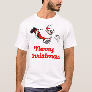 VolleyChick Sankt gräbt frohe Weihnachten T-Shirt