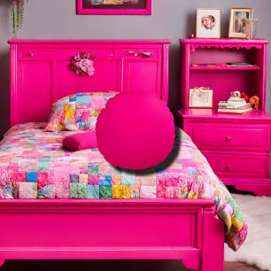 Vollfarbenrosa Rundes Kissen