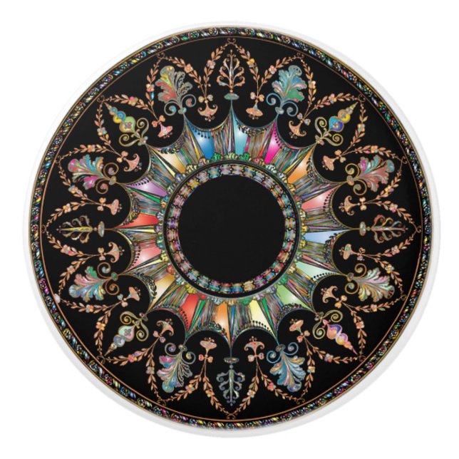 "Vollfarbig"  Keramikknauf (Vorderseite)