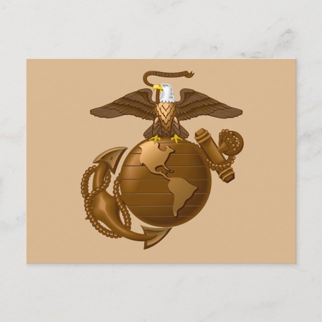 Vollfarbige EGA - Bronze Feiertagspostkarte (Vorderseite)