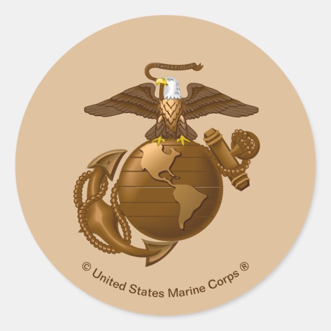 Vollfarbige EGA - Bronze Runder Aufkleber (Vorderseite)