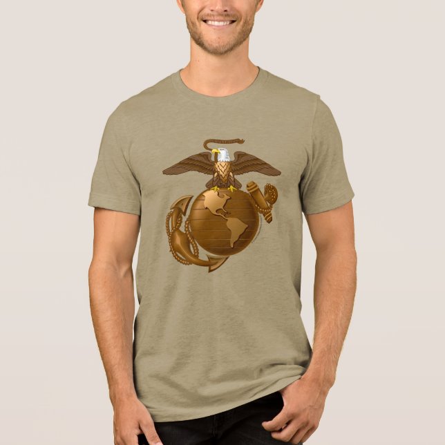 Vollfarbige EGA - Bronze Tri-Blend Shirt (Vorderseite)