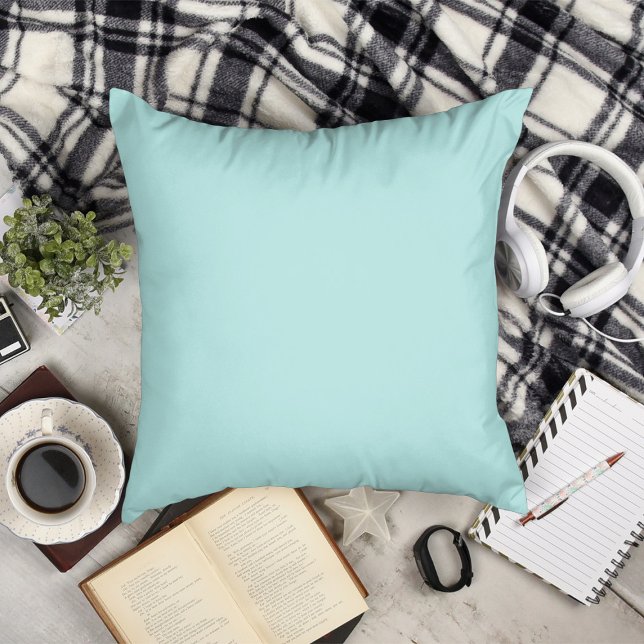 Vollfarbige Farbe Türkis Kissen (Solid Color Pale Turquoise Throw Pillow)