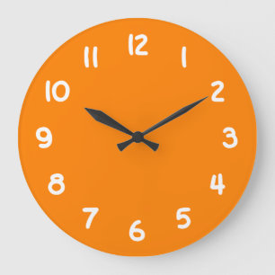 Vollfarbige Orange Große Wanduhr