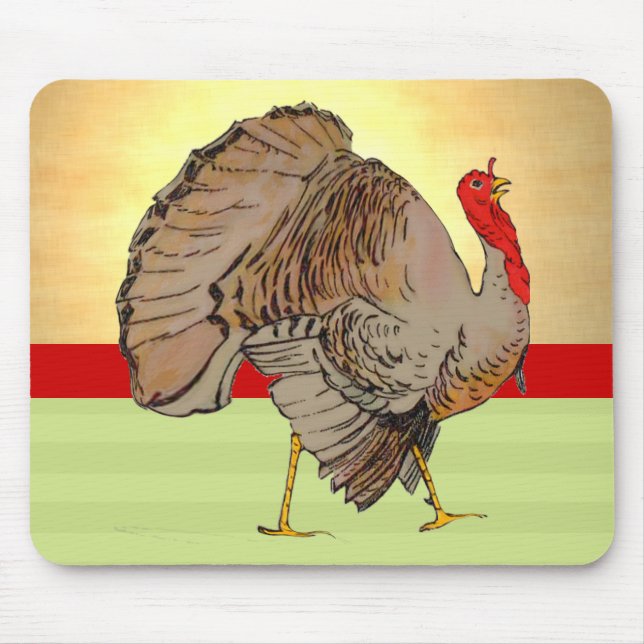 Vollfarbiger Erntedank Türkei Leuchten Mousepad (Vorne)