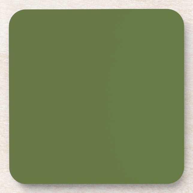 Vollfarbiges dunkles Olive Green Untersetzer (Vorderseite)