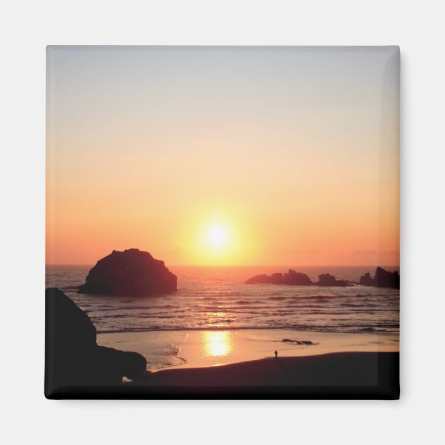 Vollfarbiges Face Rock Sunset Oregon Coast Magnet (Vorne)