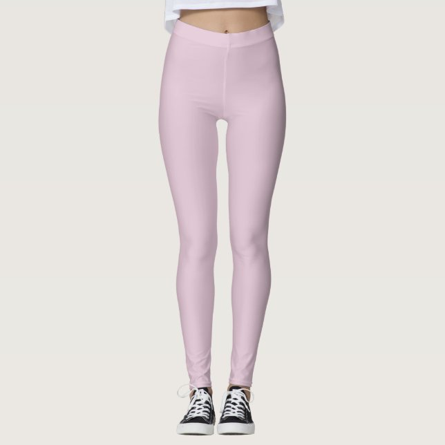 Vollfarbiges hellrosa leggings (Vorderseite)