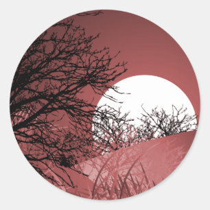 VOLLFELDMOON - ROT RUNDER AUFKLEBER