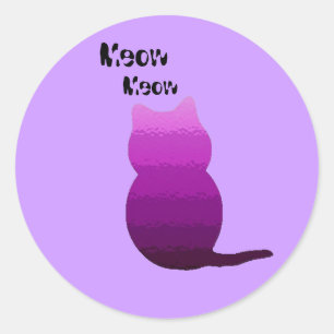 Vollglas, Meow, Meow Runder Aufkleber