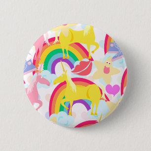 Völlig Achtziger Einhorn Regenbogen Explosion Button