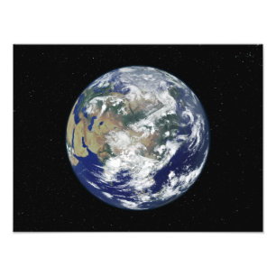 Völlig beleuchtete Erde zentriert auf Asien Fotodruck