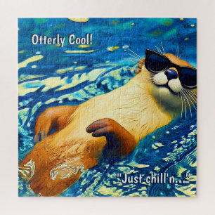 Völlig cool! - Fischotter lustiges Design Puzzle